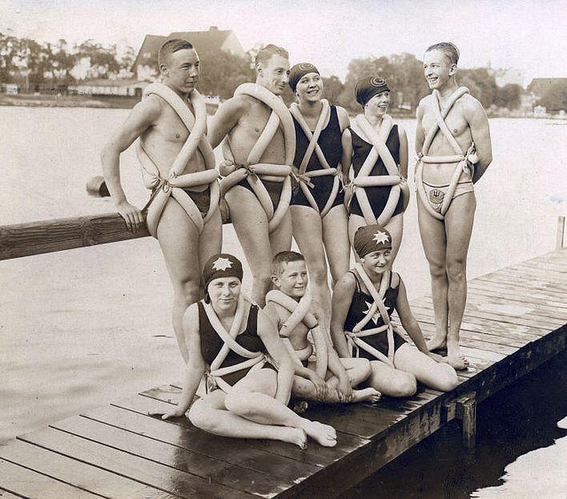 Bike tyre used as a swimming aid