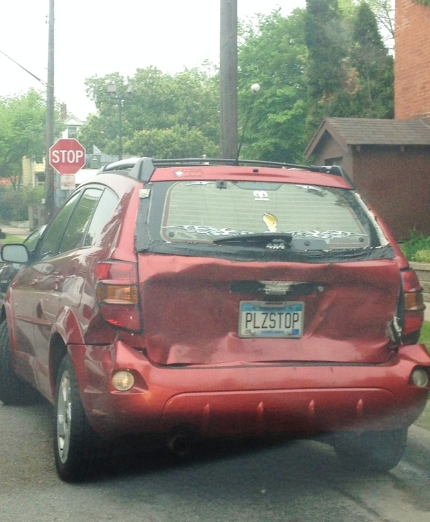 This guy who decided that he had been rear-ended enough: