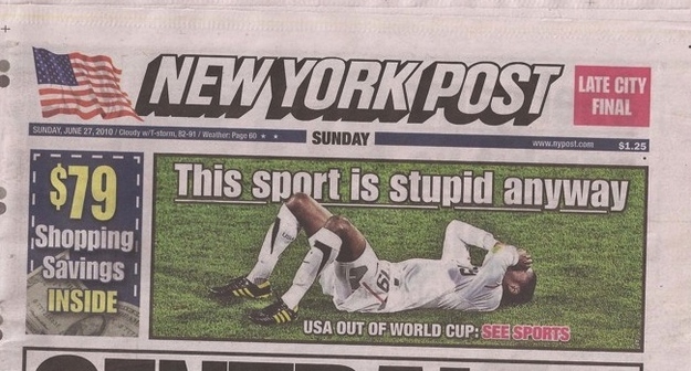 The world's most graceful losers, the New York Post: