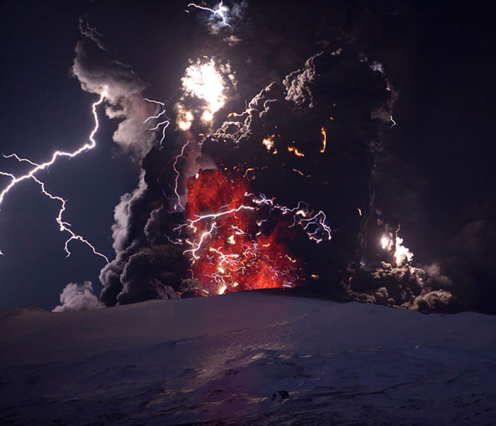 1) Eyjafjallajokull volcano eruption, 2010 (Iceland)