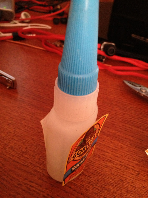 The label on this tube of glue.