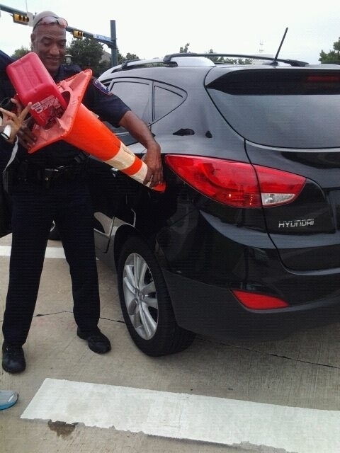 When this cop helped a driver who was out of gas.