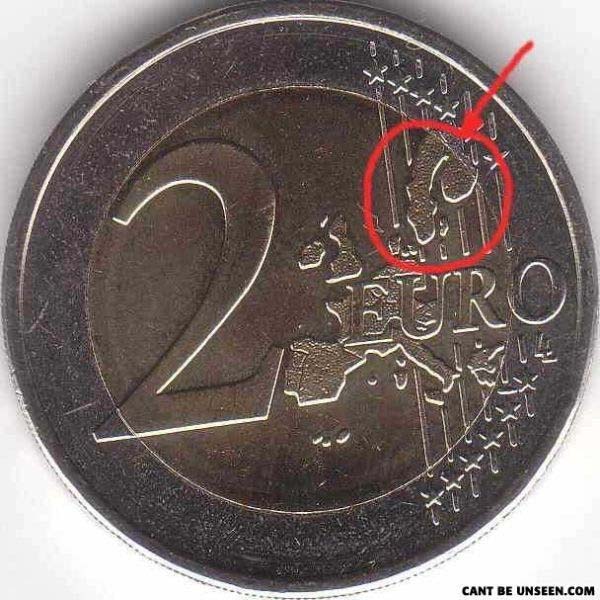 13. There is a questionable shape on each and every 2 Euro.
