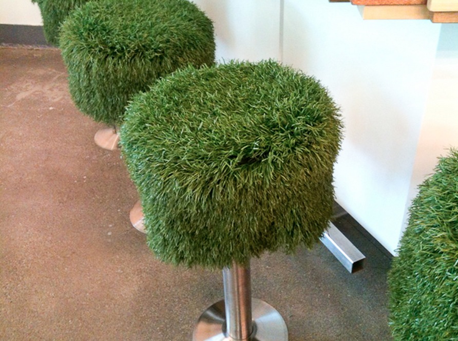 4) Artificial Grass Stools: Inspiration Here.