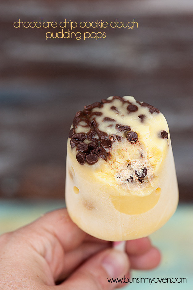 Chocolate Chip Cookie Dough Pudding Pops