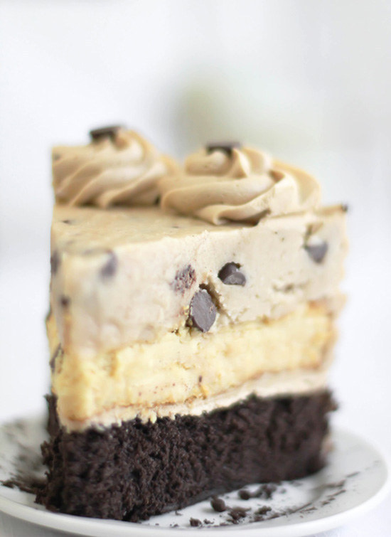 Chocolate Chip Cookie Dough Devil's Food Cake Cheesecake