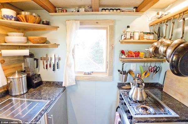 There is even room for a full (but tiny) kitchen.
