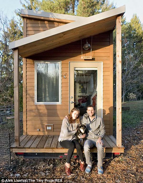He, his girlfriend Anjali and their dog Anya moved into the tiny house that he built.