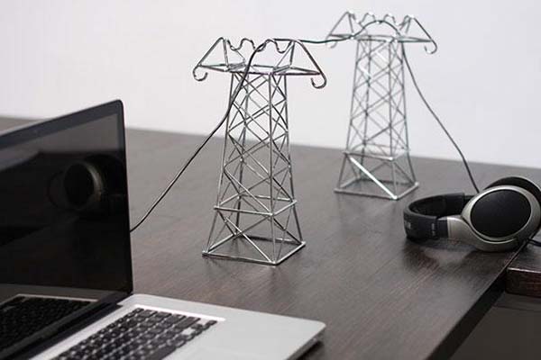 16.) Turn stray wires into adorable electrical towers.