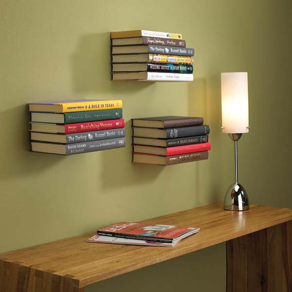21.) Stack books with the invisible book shelf.