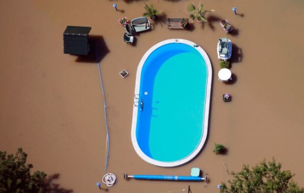 10. A swimming pool in a flood.