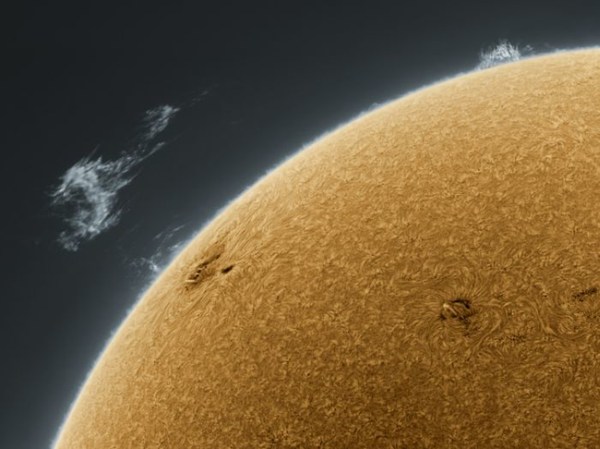 6. The sun shot at a specific light wavelength.