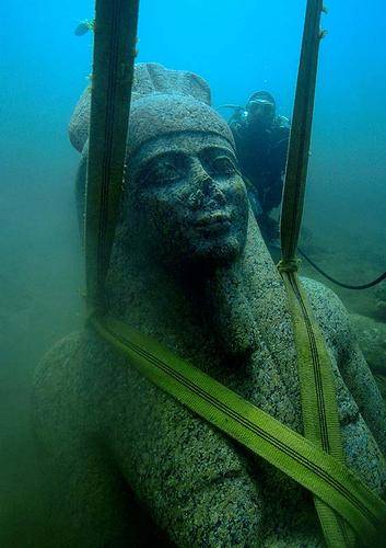 The team of divers were very careful when removing these ancient statues and bringing them to the surface.