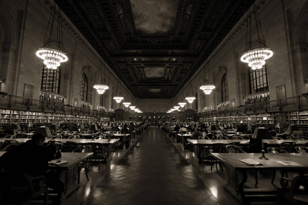 The reading room at the New York Public Library:
