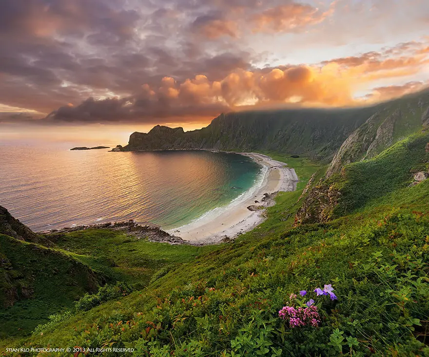 Høyvika Beach On Andøya, Vesterålen In Northern Norway