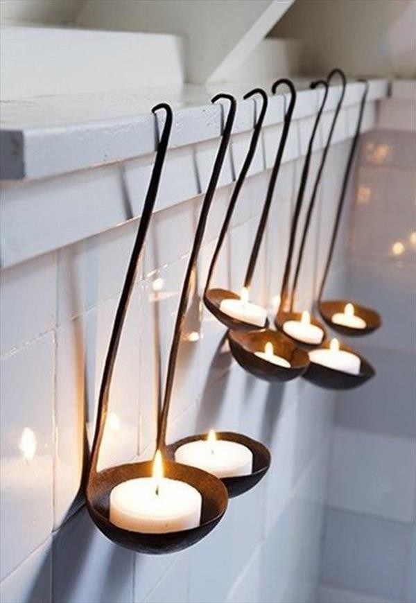 handmade ladle candle holder