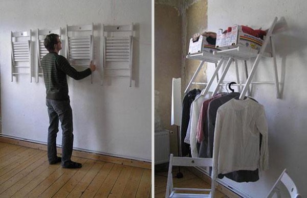 closet made from old chairs
