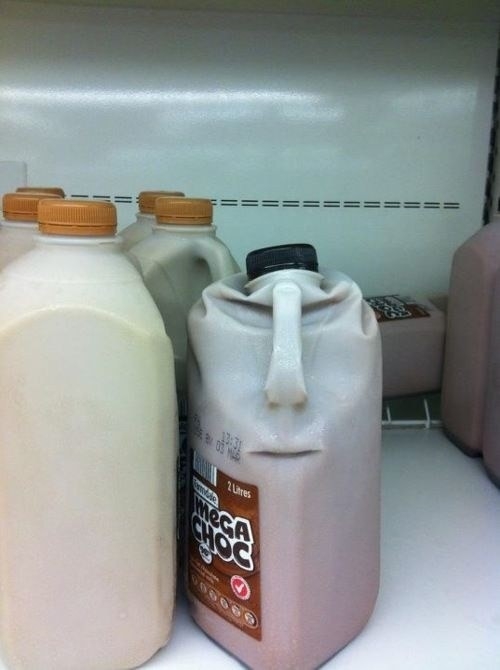 This milk bottle spells trouble