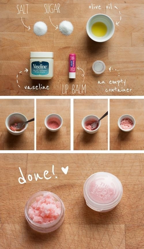 Before you apply lipstick, exfoliate your lips with this easy DIY scrub.