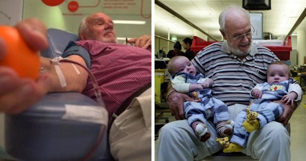 Australian Man With Blood Type Saves Over 2 Million Babies By Donating More Than 1,000 Times In 60 Years