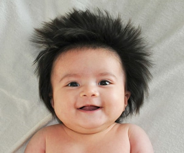 21 Adorable Babies Born With Full Heads Of Hair Pulptastic