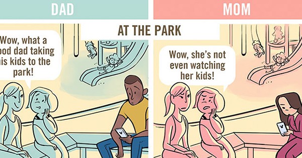 5 Brutally Honest Comics That Show Just How Differently Society Treats Dads Vs Moms Pulptastic