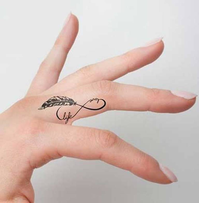22.feather.finger.tattoo