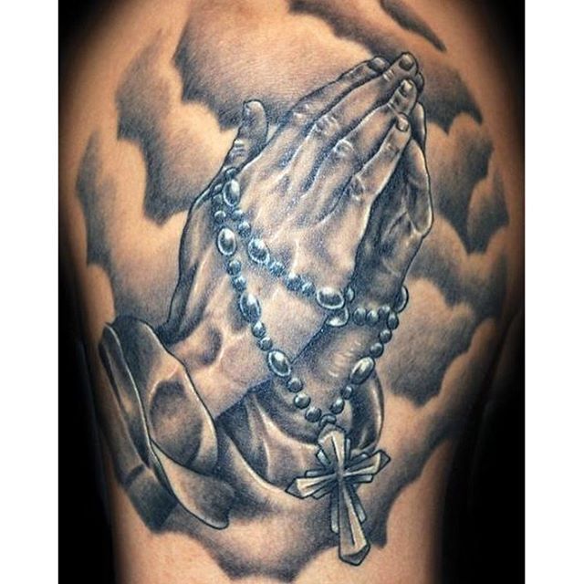 Tattoo uploaded by Joe Anderson  Praying Hands with Staircase  Tattoodo