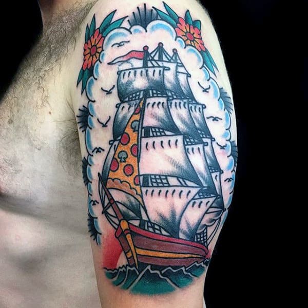 old school travel tattoo