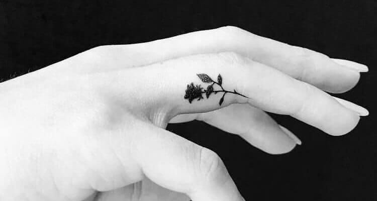 44.abstract.floral.finger tattoo Designs