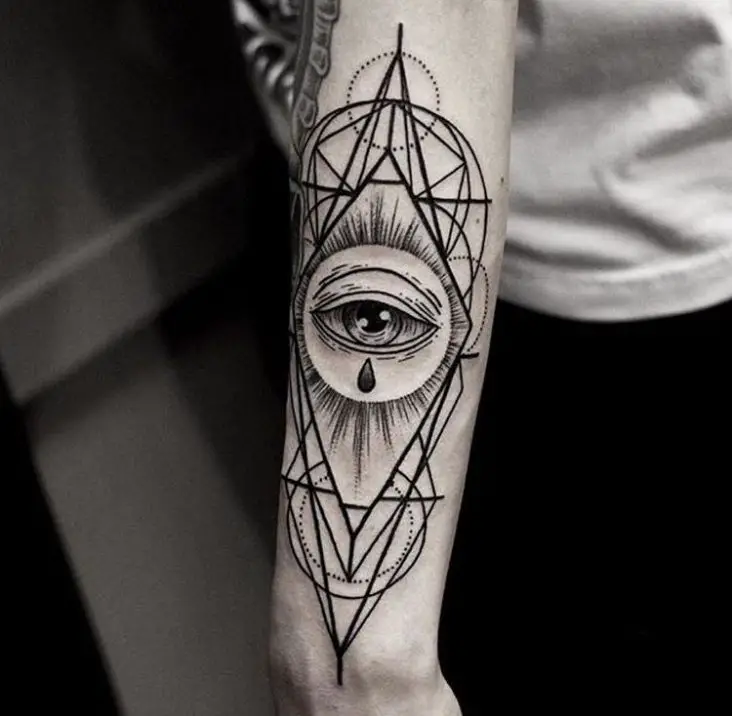 25 Best Eye Tattoo Designs For Men In 2022 Pulptastic   13.geometric.eye .tattoo.for .men  732x716 