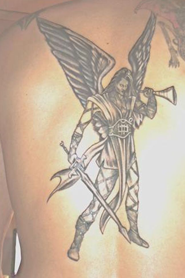 archangel gabriel chest tattoo