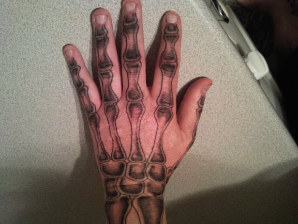 1. Skeleton Hand Tattoo Designs - wide 4