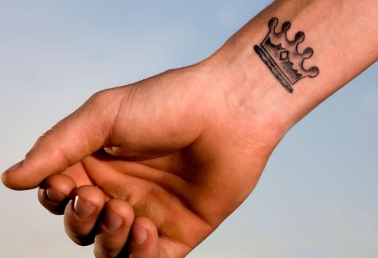 Crown and Diamond Tattoo on Wrist - wide 7