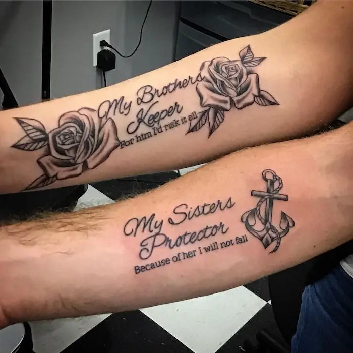 My sisters keeper  Brother tattoos My sisters keeper Sibling tattoos