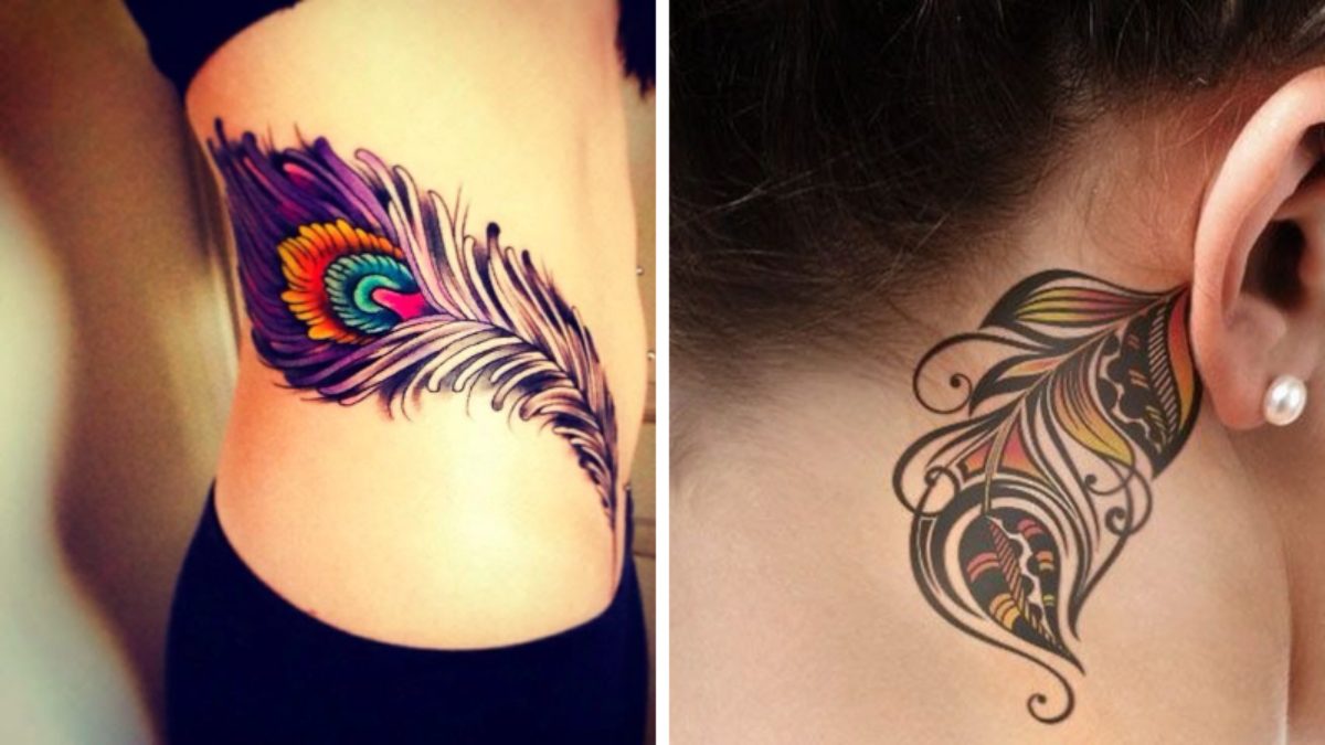 Wrist Feather Tattoos Designs for Women