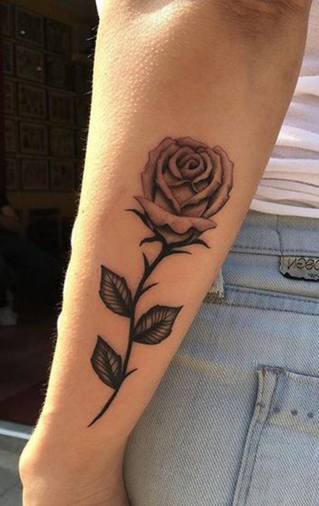 35 Badass Forearm Tattoos For Men   1.rose .forearm.tattoo 645x1024 