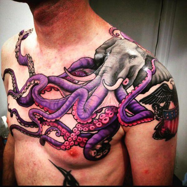 50 Awesome Octopus Shoulder Tattoos