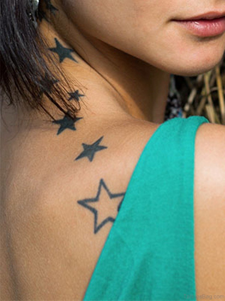 star tattoo designs for girls on shoulder