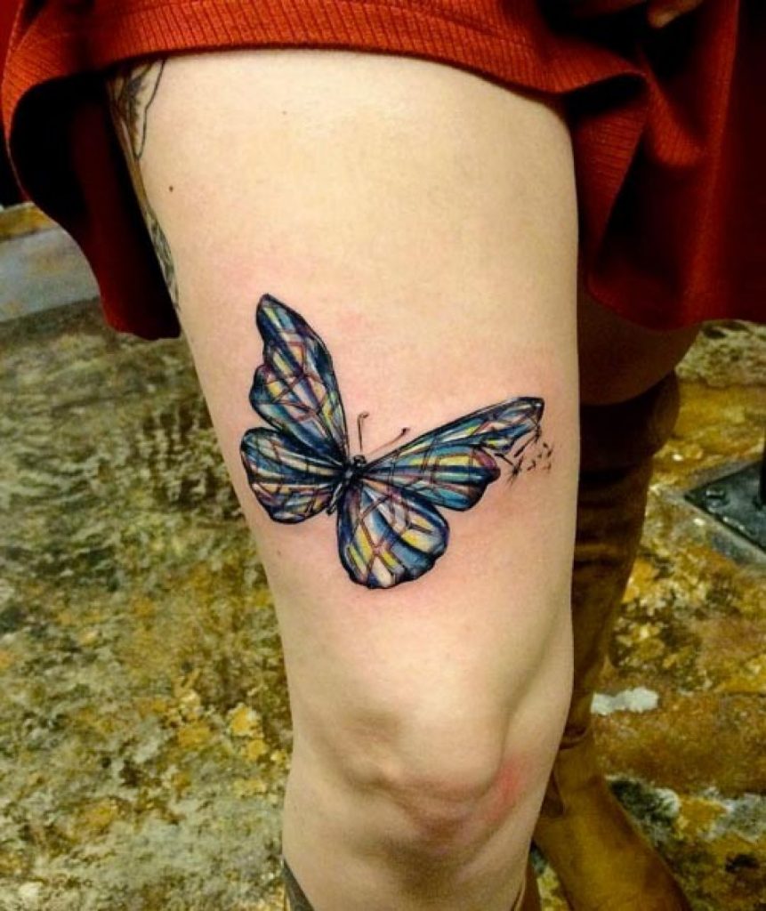 Butterfly thigh tattoo ideas