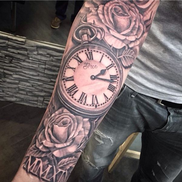 clock arm tattoo