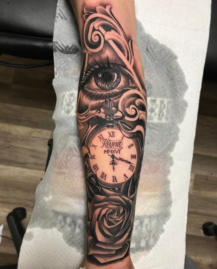 25 Timeless Clock Tattoo Designs For Men