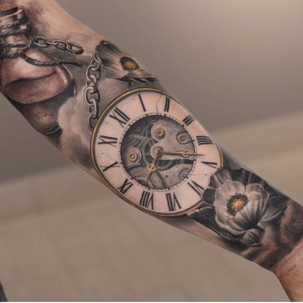 25 Timeless Clock Tattoo Designs For Men