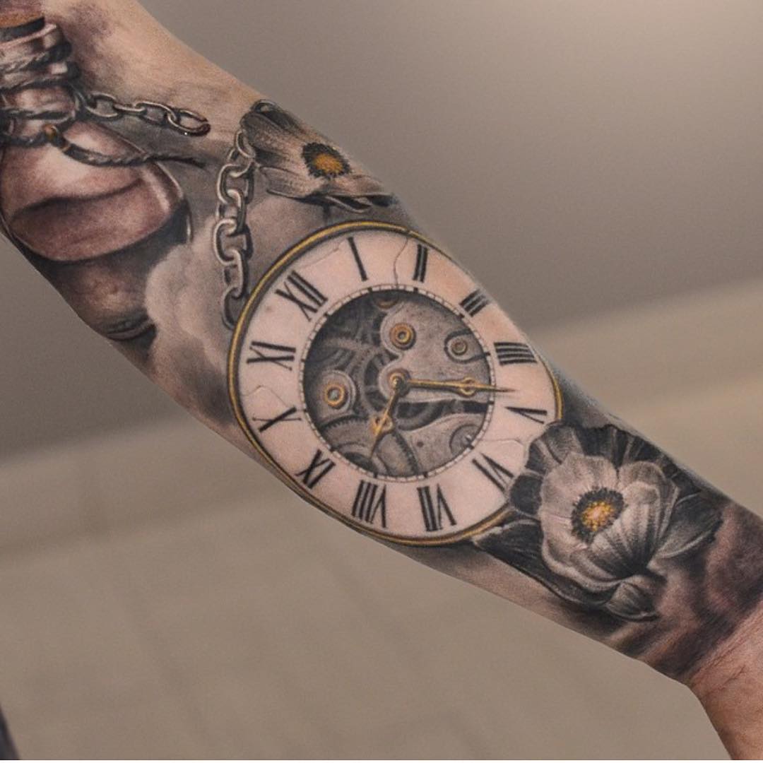 25 Timeless Clock Tattoo Designs For Men Pulptastic