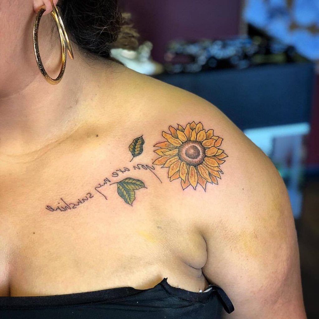 72 Exquisite Shoulder Sunflower Tattoos For You