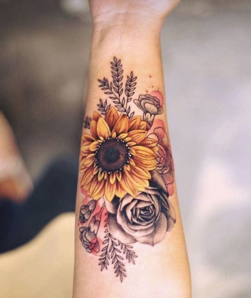 30 Best Sunflower Tattoos For Women 2021 2211