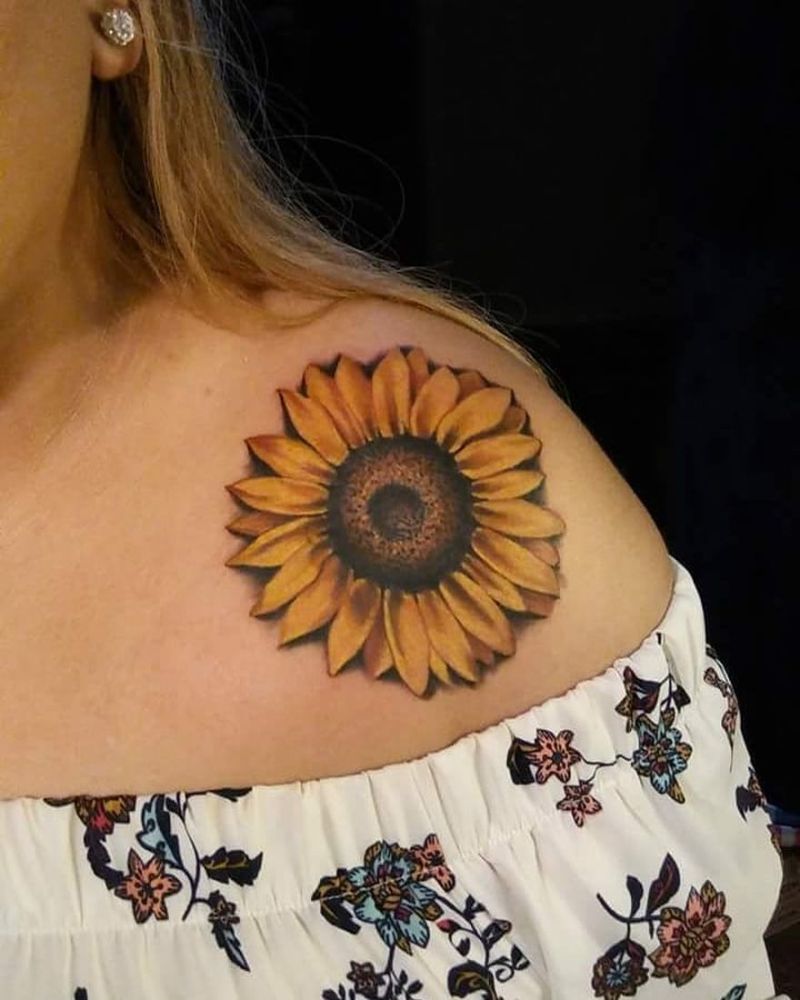 30 Best Sunflower Tattoos For Women 22