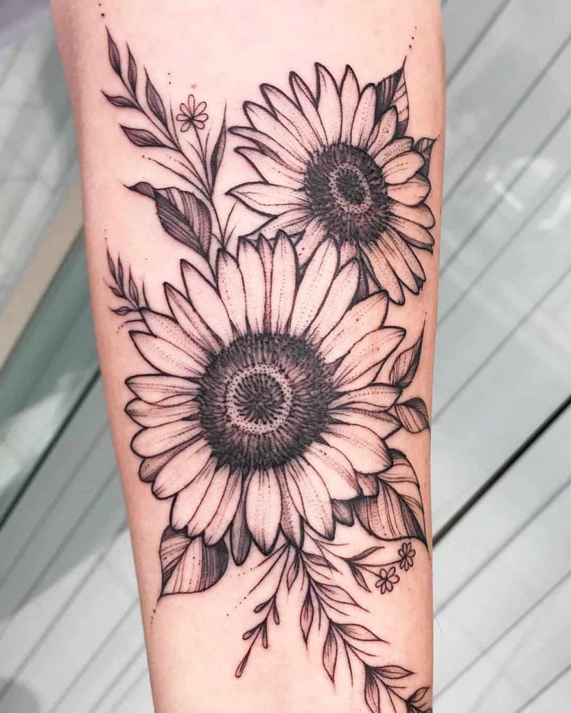 30 Best Sunflower Tattoos For Women 22