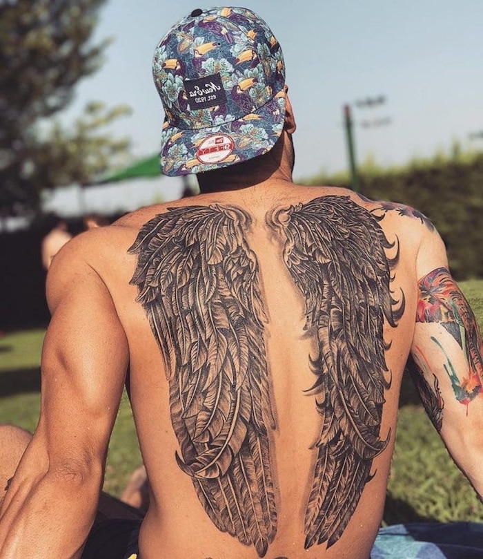 angel wings tattoo for guys