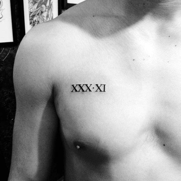 roman numeral tattoos on chest